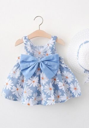 summer girl baby girl bow strap Daisy dress beach dress tank top Princess dress lovely evening party dress