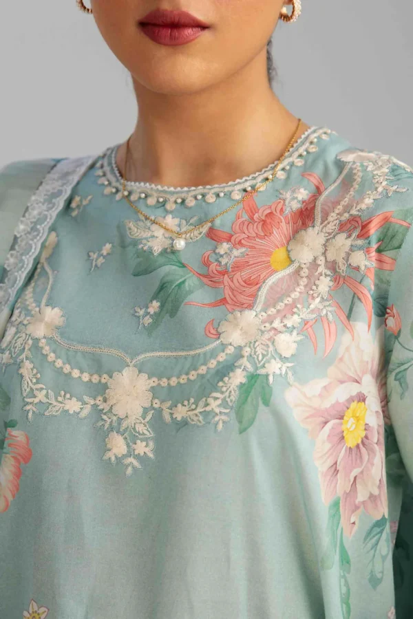 Pakistani Zara Shahjahan Unstitched Boulder Three Piece - Image 2