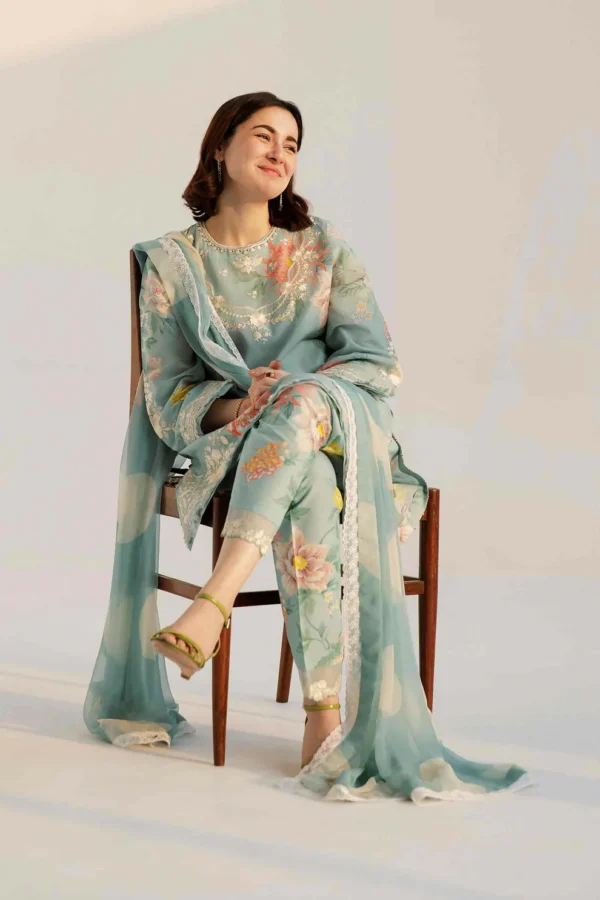 Pakistani Zara Shahjahan Unstitched Boulder Three Piece - Image 4